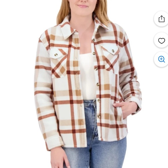 NWT Sage Ladies's Plush Shirt Jacket Long Sleeve Button down Copper J1 - Picture 1 of 5